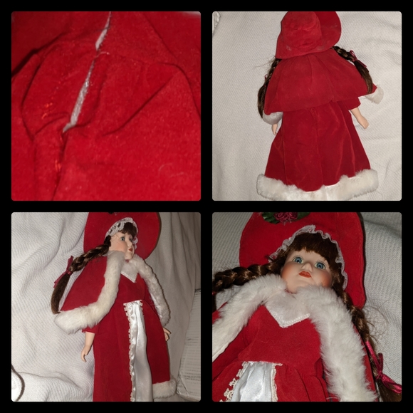 Antique collectible doll w stand stored in curio cabinet since purchase. - Picture 3 of 3